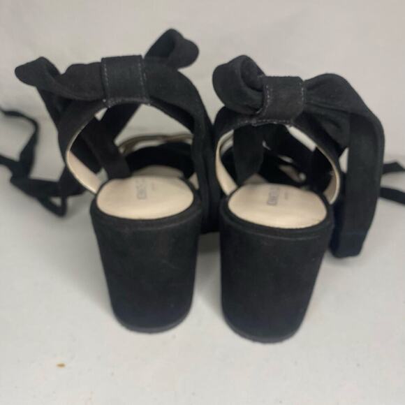 NEW Kenneth Cole Victoria Dressy Open Toe Strappy Black Suede Heel Sandals 10 - Picture 7 of 16